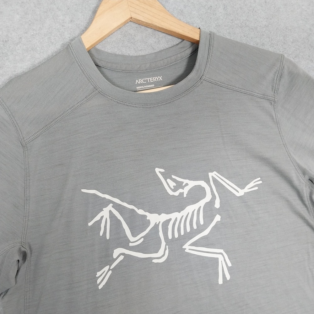 Arc'teryx Shirt Mens Small Gray Ionia Merino Wool SS Crew Neck Stretch Active